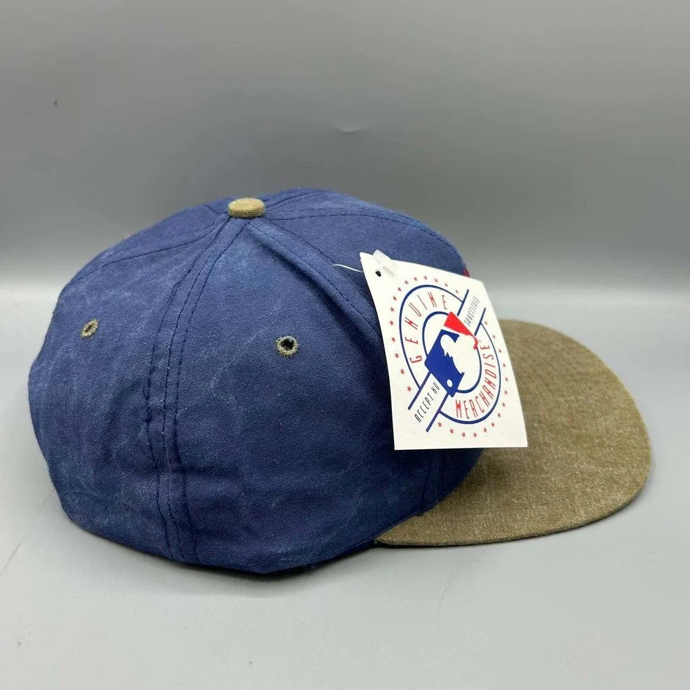 Vintage California Angels Hat Men Blue Brown Signatures Snap Back Cap New